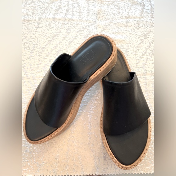 NWOT Tibi New York Black Leather Platform, Slip on, Mules. Comfortable & modern - Picture 1 of 7